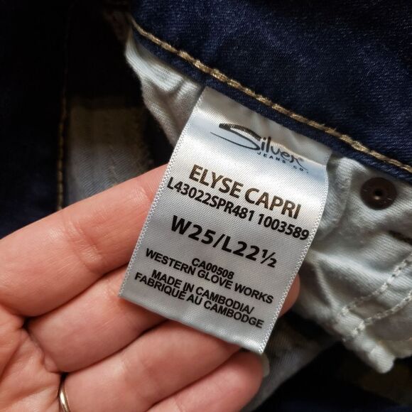 Silver Jeans Women's Blue Capri Silver Jeans Elyse Capri Sz 25 - Picture 11 of 14